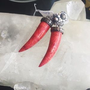 Vintage South Western Red Jasper Chili Earrings